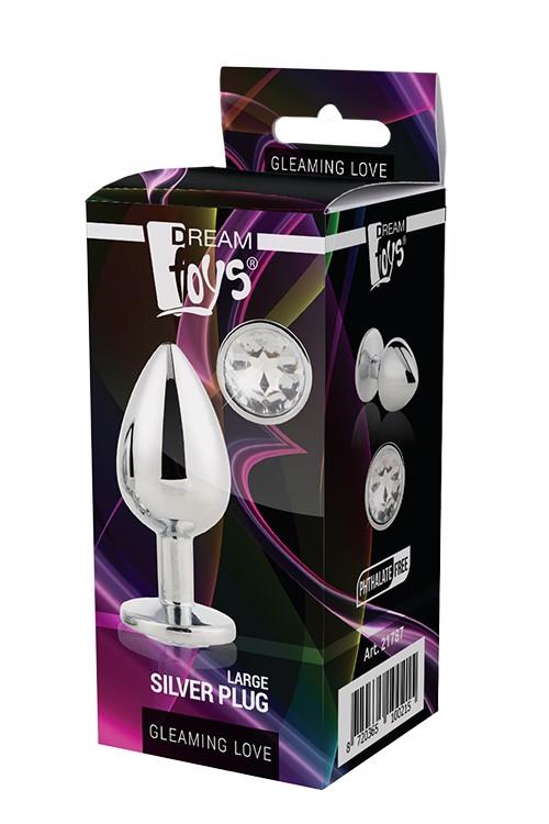 Gleaming love silver plug large